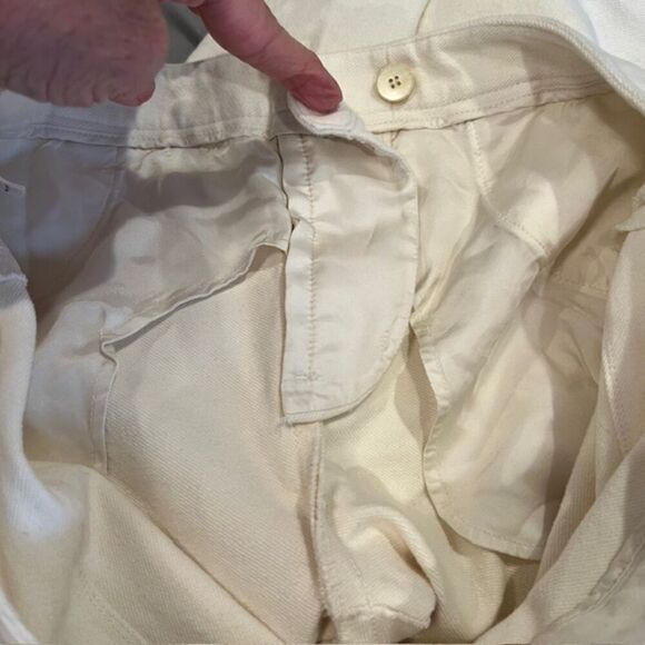 Theory Crop Pants Moleskin Twill Winter White Flare Leg Cotton Spandex Size 4 - Picture 13 of 14